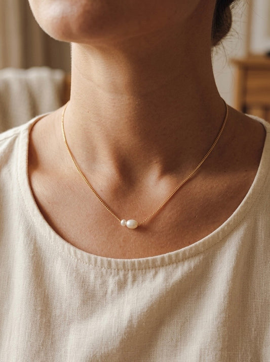 Upes pērļu kaklarota “Pearl Duo” | Ameno.lv