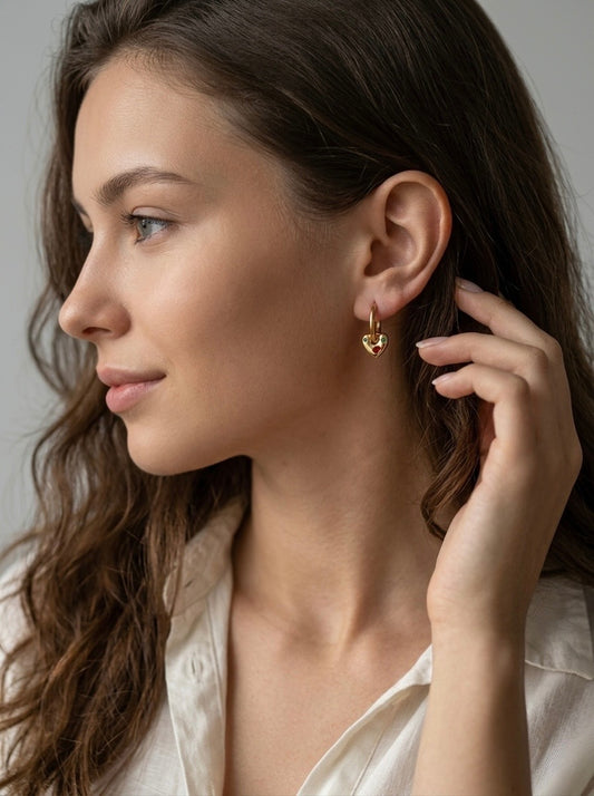 Apzeltīti auskari ar kristāliem “Summertime” - Ameno rotu veikals