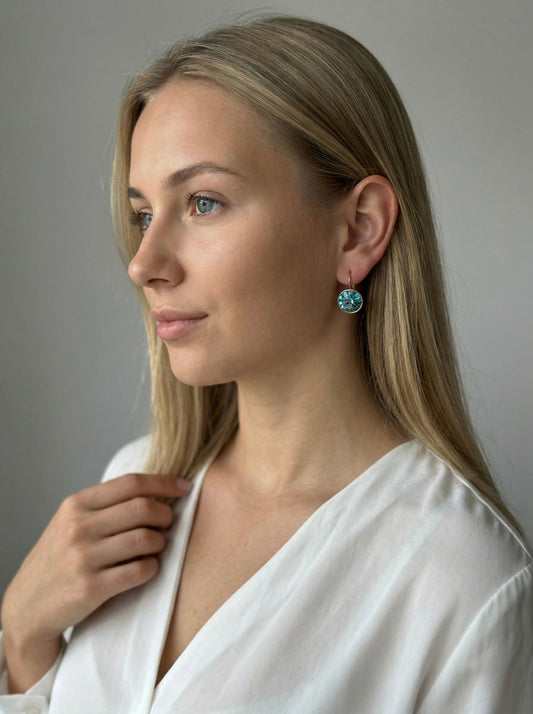 Auskari ar kristālu "Anna Sky Blue" - Rotaslietu veikals Ameno.lv