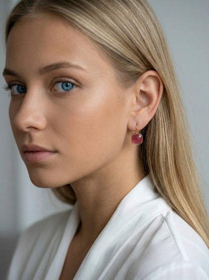 Auskari ar rozā kristālu "Charming Pink" - Ameno.lv