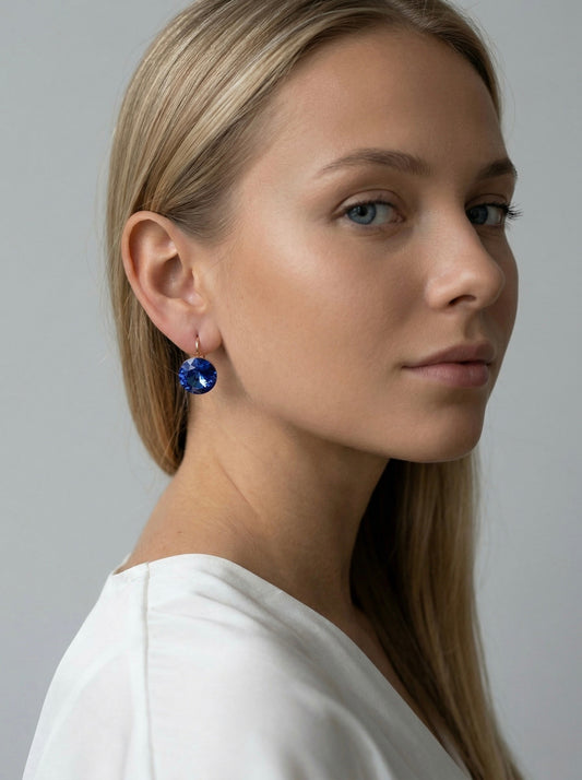 Auskari ar zilu kristalu "Elsa Blue" - Vadošais Latvijas rotaslietu internetveikals