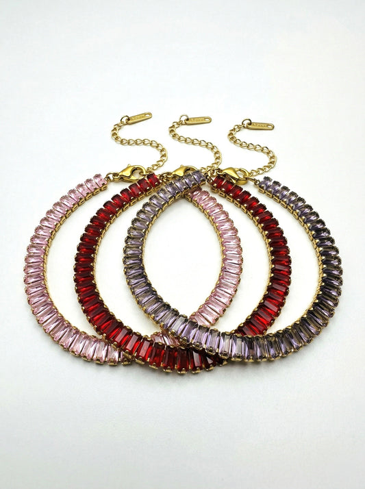 Tenisa stila aproce / rokassprādze “Riviera” | 3 krāsu opcijas - Ameno rotaslietas Latvija